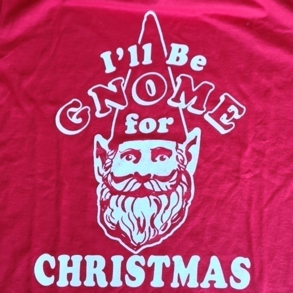 𝅺Ugly Christmas T-shirt Red Gnome New Medium - Picture 3 of 4